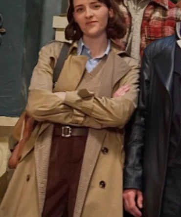 Olivia Morris The Librarians The Next Chapter 2025 Lysa Pascal Brown Trench Coat