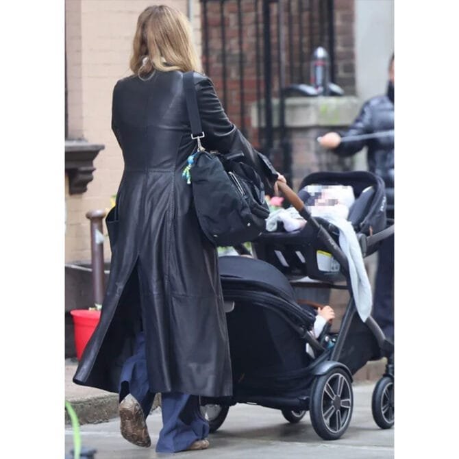 NYC Jennifer Lawrence Leather Trench Coat