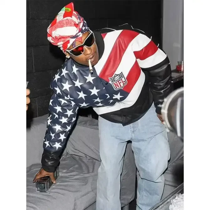 Rocky Super Bowl ASAP USA Flag Leather Jacket