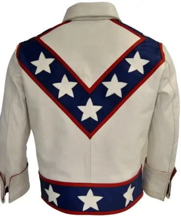 American Stunt Performer and Entertainer Evel Knievel USA Flag Leather Jacket