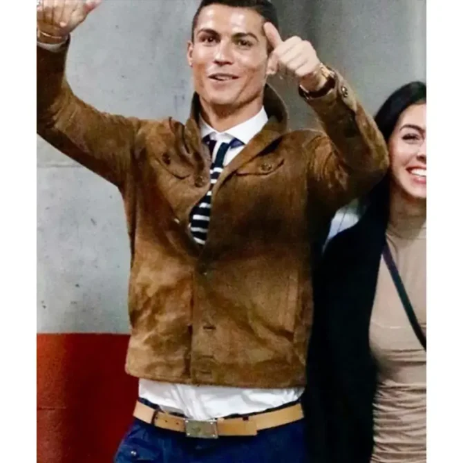 Cristiano Ronaldo Suede leather jacket