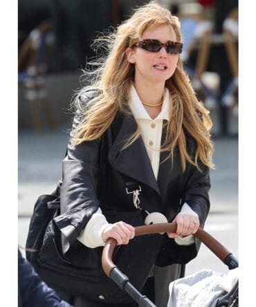 NYC Jennifer Lawrence Leather Trench Coat
