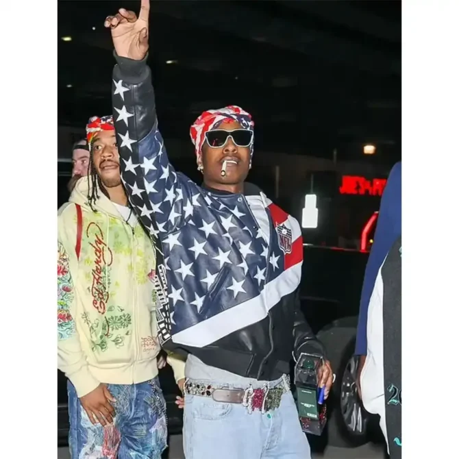 Rocky Super Bowl ASAP USA Flag Leather Jacket