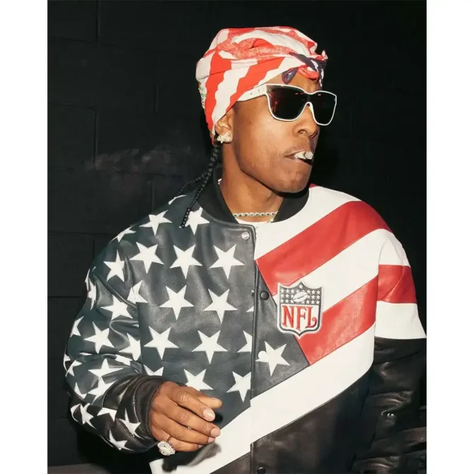 Rocky Super Bowl ASAP USA Flag Leather Jacket