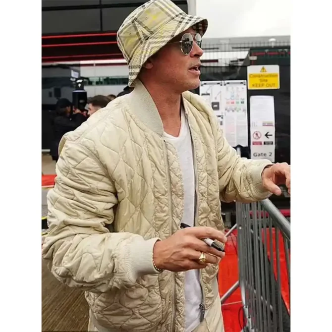 F1 2025 Brad Pitt Quilted Bomber Jacket