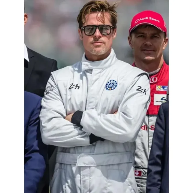 Brad Pitt F1 2025 White Jumpsuit