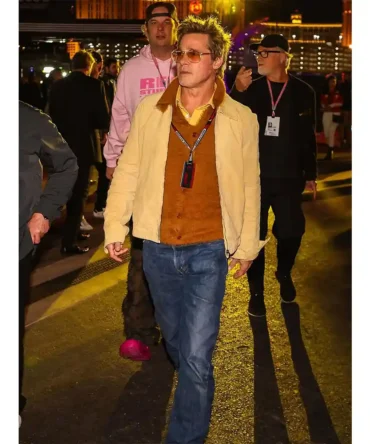 Brad Pitt F1 Grand Prix 2025 Movie Event Sonny Hayes Yellow Cotton Jacket