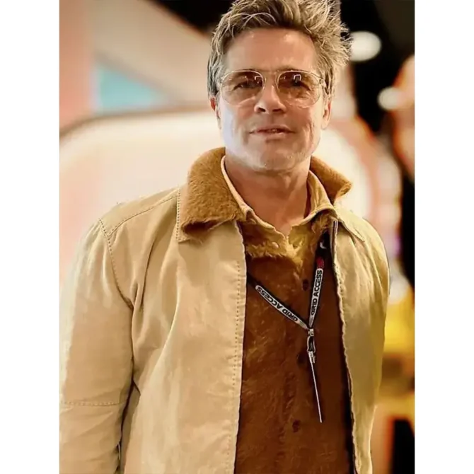 Brad Pitt F1 Movie Premiere Yellow Cotton Jacket