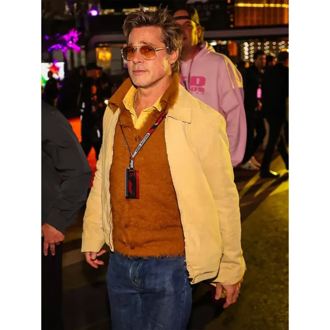 Brad Pitt F1 Movie Premiere Yellow Cotton Jacket