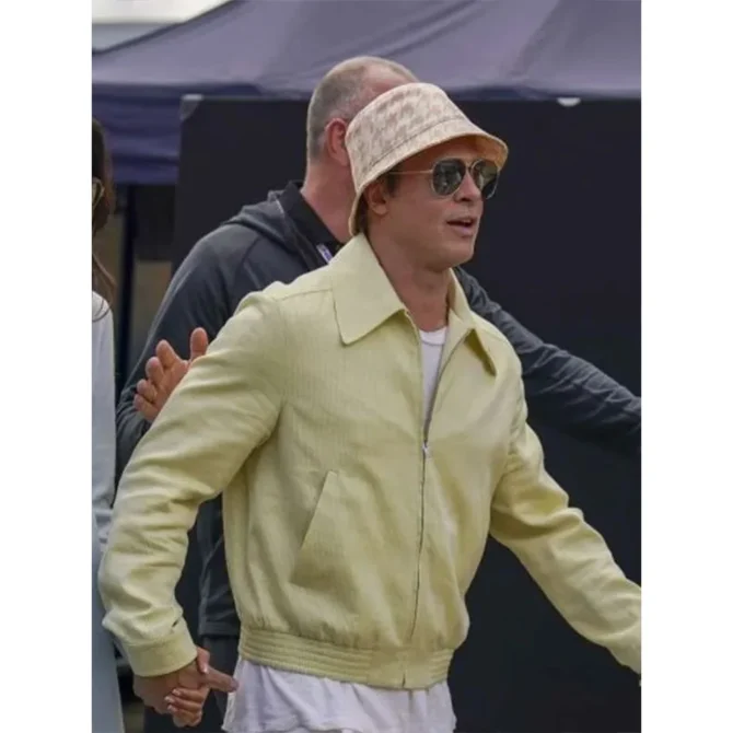Brad Pitt Formula 1 2025 Sonny Hayes Yellow Cotton Jacket