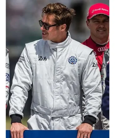 Brad Pitt Formula One 2025 Sonny Hayes White Jumpsuit