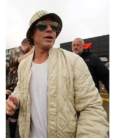 F1 2025 Brad Pitt Quilted Bomber Jacket
