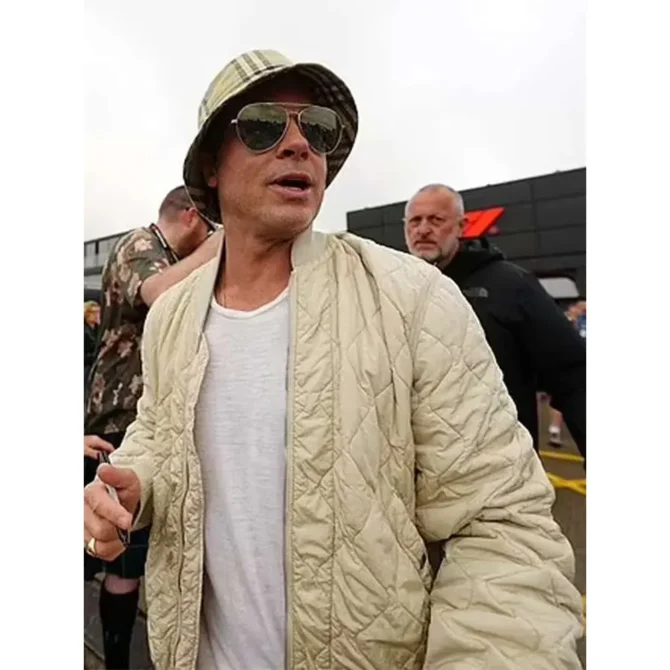 F1 2025 Brad Pitt Quilted Bomber Jacket