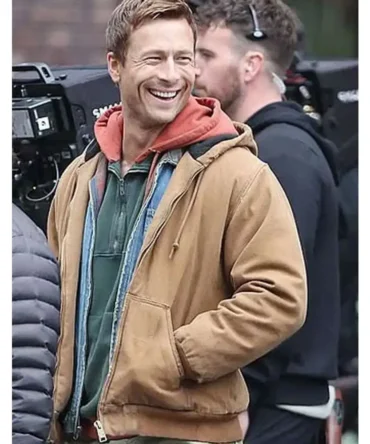 Ben Richards The Running Man Glen Powell Brown Cotton Jacket