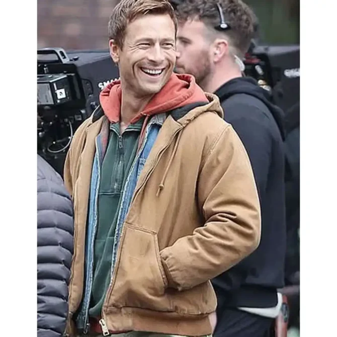 Ben Richards The Running Man Glen Powell Brown Cotton Jacket