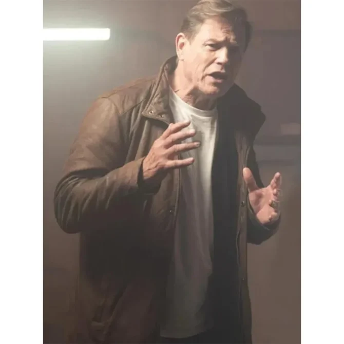 Michael Paré Halloween 2025 John Parker Brown Leather Jacket