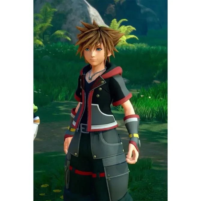 Sora Protagonist Kingdom Hearts III Black Leather Jacket
